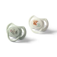 Smoczki uspokajające - BabyOno, smoczek uspokajający, symetryczny, silikonowy, szary, 6-18 miesięcy, 2 sztuki - miniaturka - grafika 1