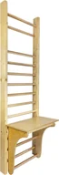 Wyposażenie sportowe i gimnastyczne - UnderFit Drabinka gimnastyczna Leon 230 x 80 cm drewniana + drążek + blat - miniaturka - grafika 1