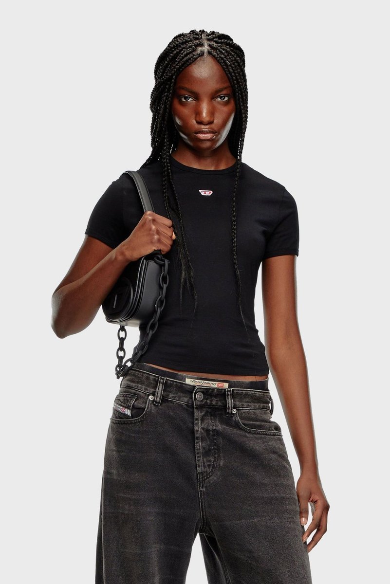 t-shirt kobieta diesel a14962 0grai t-uncutie-long-d 9xx black