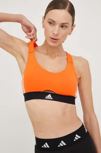 adidas Performance biustonosz sportowy Powerreact kolor pomarańczowy - Bielizna sportowa damska - miniaturka - grafika 1