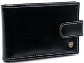 Etui na dokumenty i karty - Eleganckie męskie etui na karty ze skóry naturalnej ROVICKY poziome na zatrzask pudełko na prezent antykradzieżowe ochrona RFID STOP - miniaturka - grafika 1