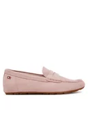 Mokasyny damskie - Tommy Hilfiger Mokasyny Flag Soft Suede Driver Loafer FW0FW08558 Różowy - miniaturka - grafika 1