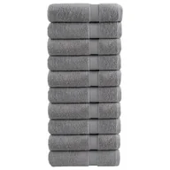 Ręczniki - vidaXL Ręczniki premium SOLUND 10 szt., szare, 100x150 cm - miniaturka - grafika 1
