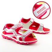 Buty dla dziewczynek - Sandały dziewczęce Regatta Kota Drift sportowe srebrno-różowe -35 - REGATTA - miniaturka - grafika 1