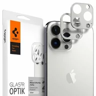 Pozostałe akcesoria do telefonów - Spigen Nakładka na obiektyw Optik.Tr do Apple iPhone 13 Pro/13 Pro Max 2szt Srebrny - miniaturka - grafika 1