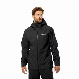 Męska kurtka przeciwdeszczowa Jack Wolfskin HIGHEST PEAK 3L JKT M black - L - Kurtki męskie - miniaturka - grafika 1