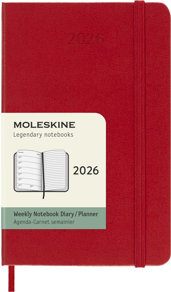 MOLESKINE kalendarz 2025 CZERWONY POCKET WEEKLY HARD TYGODNIOWY (9x14)