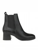 Botki damskie - MARCO TOZZI CZARNE BOTKI ZE WZOREM SKÓRY I SŁUPKOWYM OBCAS 38 6AA - miniaturka - grafika 1