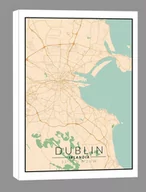 Obrazy i zdjęcia na płótnie - Dublin mapa kolorowa - obraz na płótnie Wymiar do wyboru: 40x60 cm - miniaturka - grafika 1