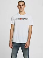 Koszulki męskie - Jones Jack T-Shirt Corp Logo 12137126 Biały Slim Fit - miniaturka - grafika 1