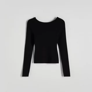 Swetry damskie - Reserved - Sweter z wiskozy - Czarny - grafika 1