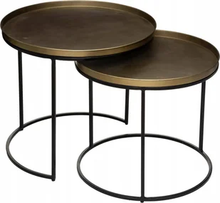 Atmosphera Zestaw stolików kawowych Basile, metalowe blaty - Ławy i stoliki kawowe - miniaturka - grafika 1