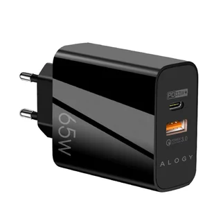 Ładowarka sieciowa szybka Alogy Quick Charge QC 3.0 USB-A + USB-C PD 65W czarna - Ładowarki do telefonów - miniaturka - grafika 7