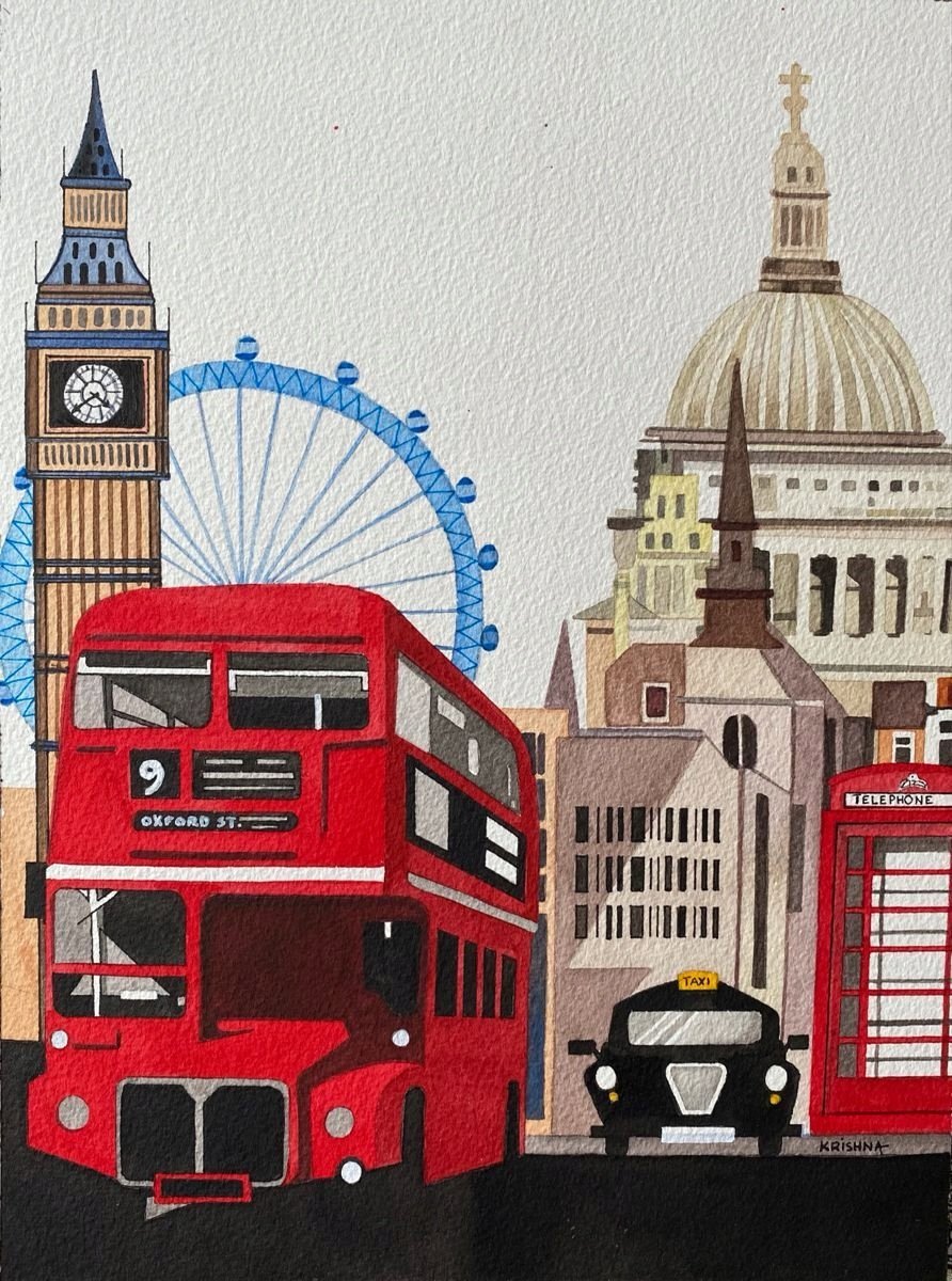 PUZZLE Londyn UK Vintage Retro ART + IMIĘ Pudełko 120 el.
