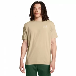 Męski t-shirt z nadrukiem Under Armour UA M Sportstyle LC SS - beżowy - UNDER ARMOUR - Koszulki sportowe męskie - miniaturka - grafika 1