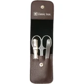 Zestawy do manicure i pedicure - ZWILLING Manicure BT Klasyczny Inox Zwilling brązowa skóra 3 szt. - miniaturka - grafika 1