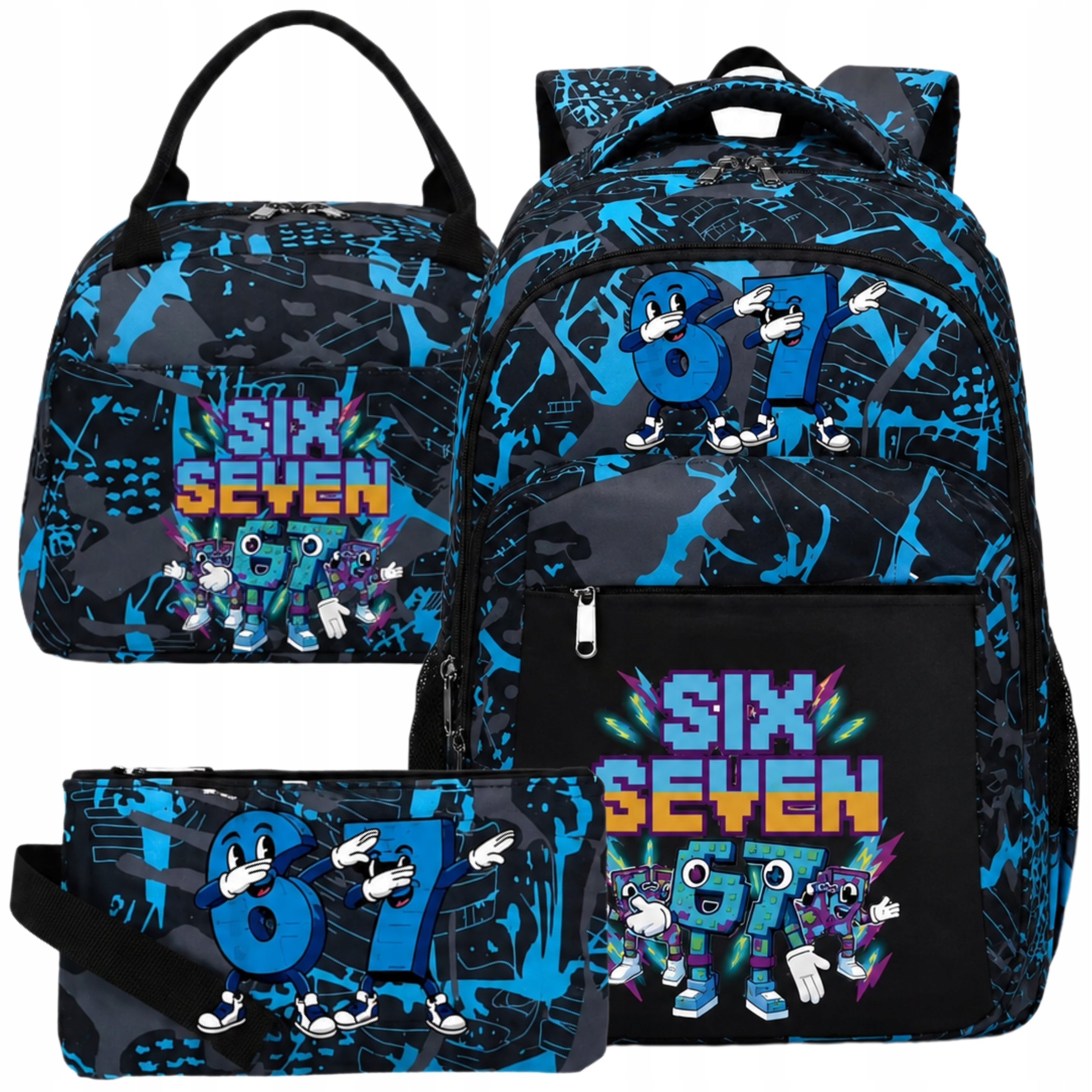 Plecak Szkolny 67 Six Seven Do Szkoły Tornister Lunchbox Piórnik Zestaw 3w1