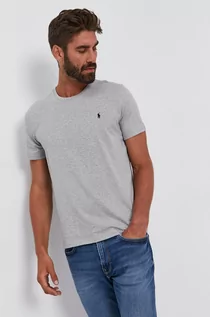 Koszulki męskie - Ralph Lauren Polo Polo T-shirt bawełniany kolor szary gładki - grafika 1
