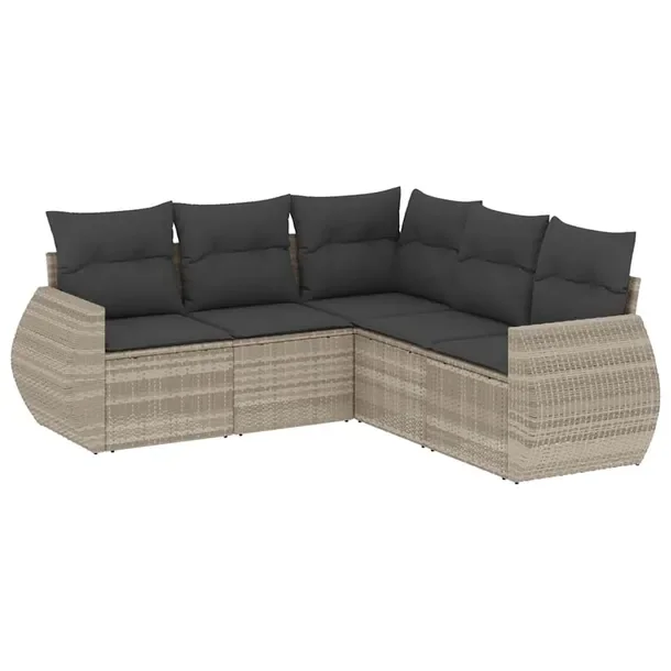 Zestaw Wypoczynkowy z Rattanu PE Jasnoszary 62x62x69 cm