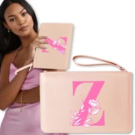 Torebki damskie - Torebka Kopertówka RÓŻOWA Na Telefon LITERKI Wz - miniaturka - grafika 1