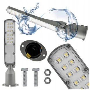 Lampa Uliczna Latarnia LED Przemysłowa Hermetyczna 30W Szara 3000lm 5000K - Lampy ogrodowe - miniaturka - grafika 1