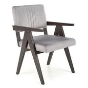 Krzesła - Szare tapicerowane krzesło w stylu retro -  Noko - miniaturka - grafika 1