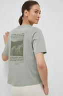Koszulki sportowe damskie - Columbia t-shirt bawełniany kolor zielony - miniaturka - grafika 1