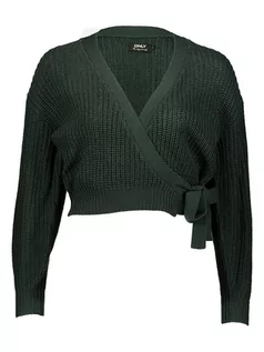 Swetry damskie - ONLY Kardigan w kolorze ciemnozielonym - grafika 1