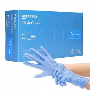 Nitrylex, Rękawice Nitrylowe Bezpudrowe Blue M, 100 Szt. - Rękawiczki jednorazowe - miniaturka - grafika 1