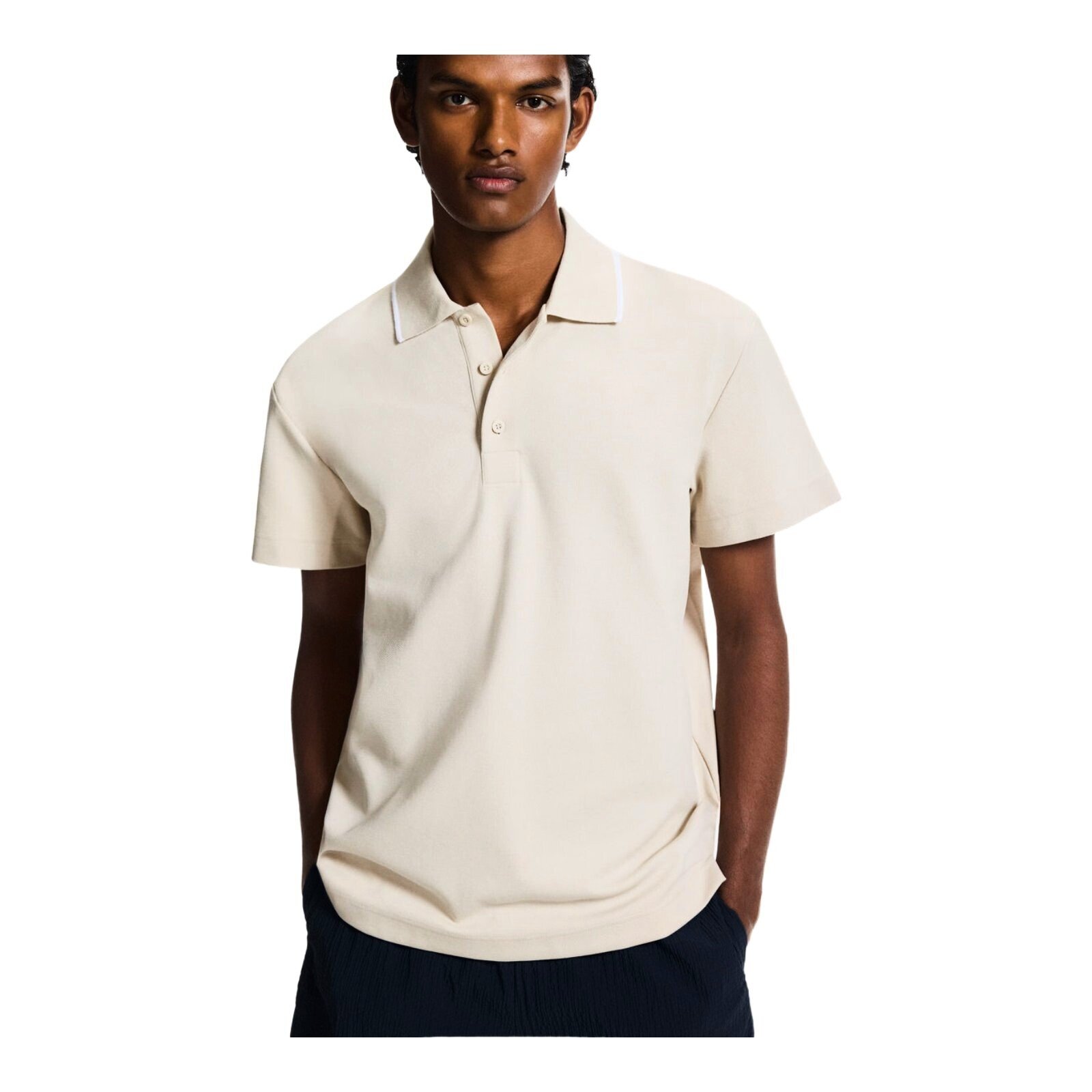 Koszulka męska On Courtside Polo Sand/White S