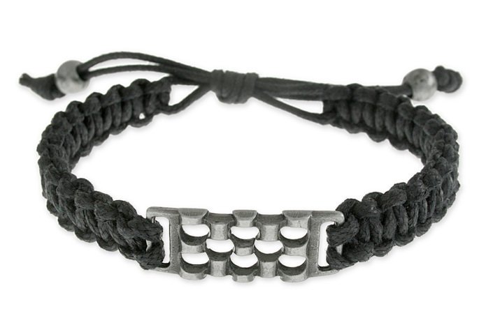 Bransoletka Czarna Z Szachownicą Koraliki