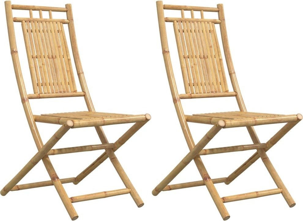 vidaXL Krzesła ogrodowe 2 szt. Składane 46x66x99 cm Bambus