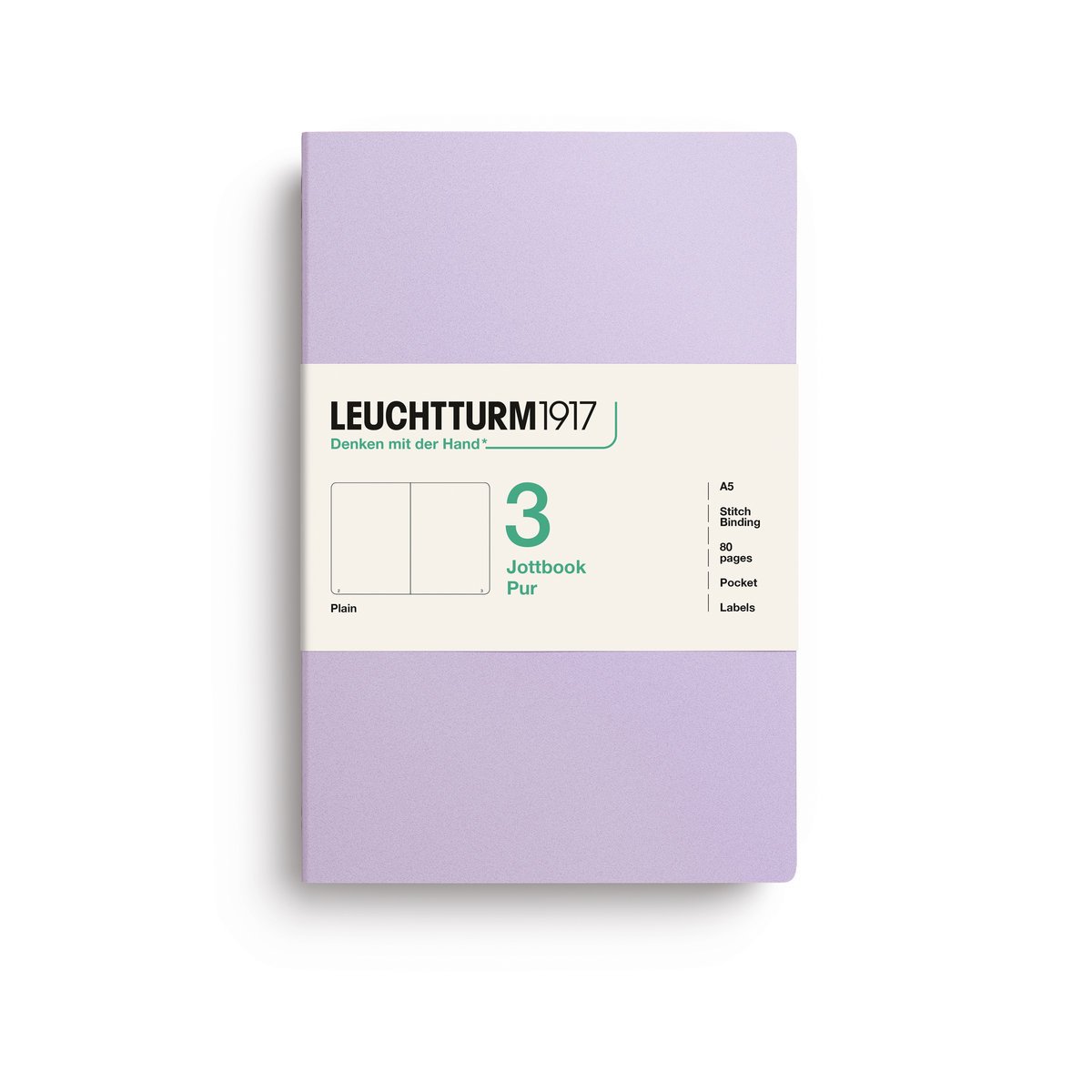 Zestaw 3 zeszytów Leuchtturm1917 Jottbook A5, gładki, Lilac