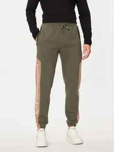 EA7 Emporio Armani Spodnie dresowe 6DPP71 PJVTZ 1846 Zielony Regular Fit - Spodnie sportowe męskie - miniaturka - grafika 1