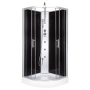 Kabiny z hydromasażem - Novoterm Kerra Faro 90 90x90 profil aluminium satyna - miniaturka - grafika 1