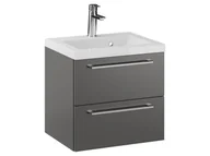 Szafki łazienkowe - Szafka Wisząca Z Umywalką RON 50 cm - Titan Mat - Uchwyty Chromowane - miniaturka - grafika 1