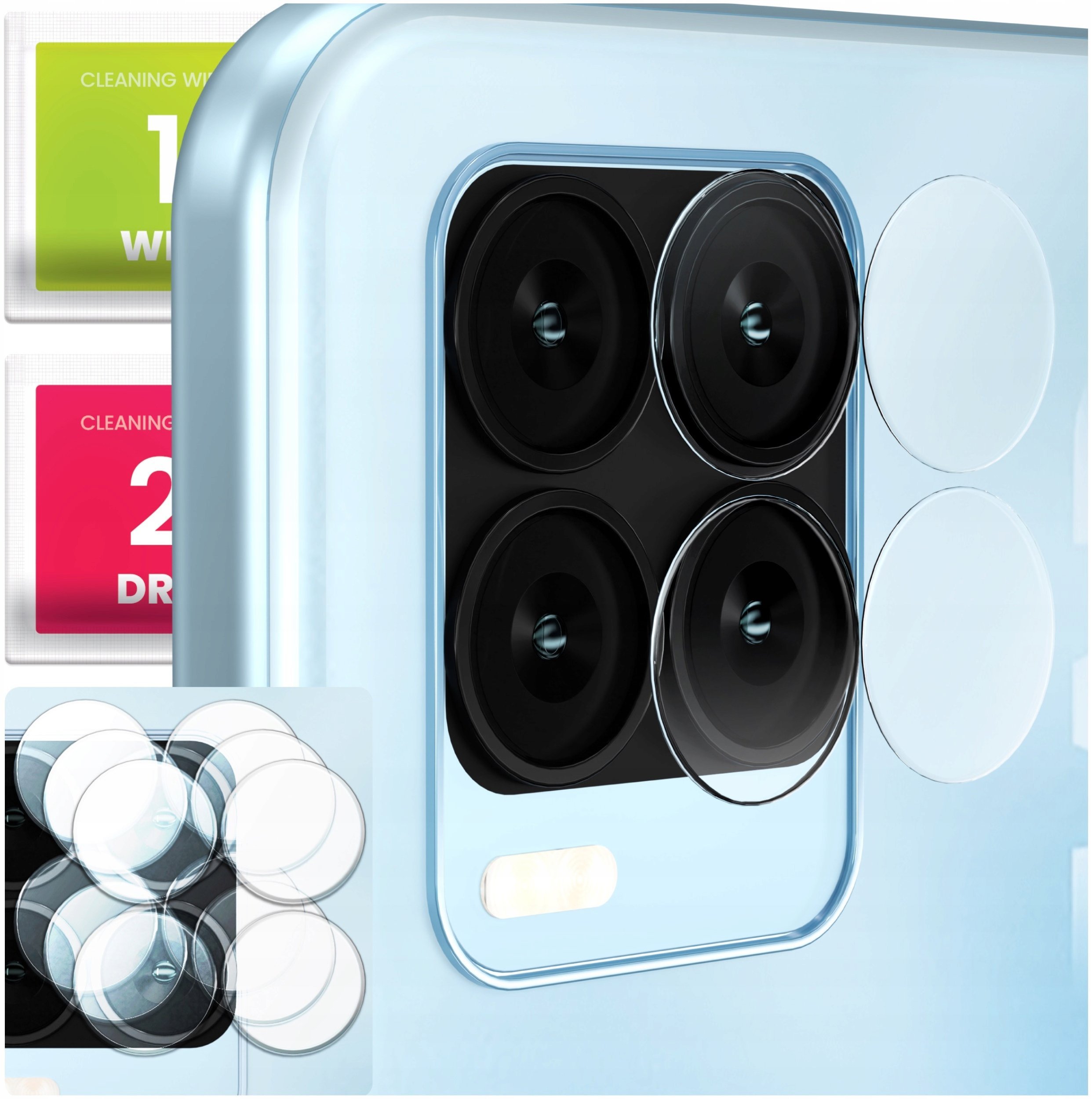 3-PAK Szkło Na Aparat Do Realme 8 Hartowane, Ochronne, Na Obiektyw, 9H