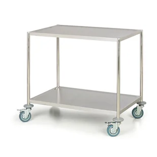 B2B Partner Nierdzewny wózek półkowy bez rękojeści, 2 półki, 830x510 mm WT-A01403 - Wózki magazynowe - miniaturka - grafika 1