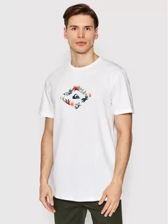 Koszulki męskie - Quiksilver T-Shirt Let It Ride EQYZT06664 Biały Regular Fit - grafika 1