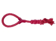 Zabawki dla psów - Dingo Zabawka dla psa - Sznur z gryzakiem Denta Fresh 41cm różowy - miniaturka - grafika 1