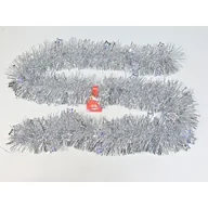 Ozdoby bożonarodzeniowe - Łańcuch choinkowy 13 cm x 2 m srebrny - miniaturka - grafika 1