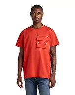Koszulki męskie - G-STAR RAW Męski t-shirt z podwójną kieszenią, czerwony (Acid red C336-A911), XL, czerwony (Acid Red C336-a911), XL - miniaturka - grafika 1