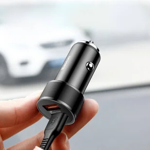 Baseus Baseus Small Screw inteligentna ładowarka samochodowa 2x USB Quick Charge 3.0 QC 3.0 36W czarny (CAXLD-B01) hurtel-40807-0 - Ładowarki samochodowe - miniaturka - grafika 15