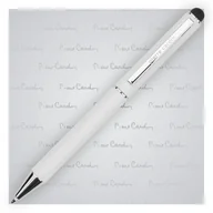 Długopisy - Długopis metalowy touch pen, Pierre Cardin Claudie, biały - miniaturka - grafika 1
