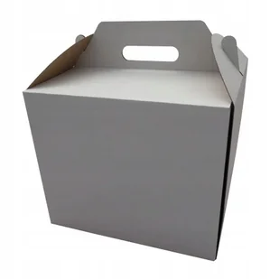 Karton pudełko na tort ciasto z uchwytem tektura mocne 34x34x25 cm 10 szt. - Pojemniki kuchenne - miniaturka - grafika 1