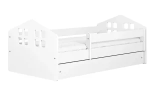 Białe łóżko dziecięce z materacem 80x140 W5-N28 - Łóżka dla dzieci i młodzieży - miniaturka - grafika 1