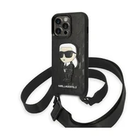 Etui i futerały do telefonów - Karl Lagerfeld Etui do iPhone 14 Pro Max 6,7" czarny/black hardcase Monogram Ikonik Patch - miniaturka - grafika 1