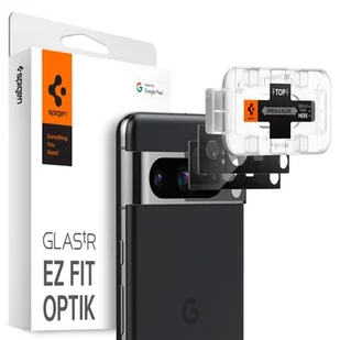 Szkło hartowane na obiektyw SPIGEN Optik.Tr Ez Fit do Google Pixel 8 Czarny (2 szt.) - Szkła hartowane na telefon - miniaturka - grafika 1
