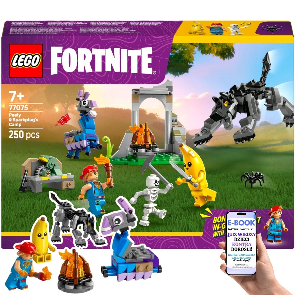 LEGO® Fortnite Skórek i Iskra –(77075) Minifigurki + Wilk + Lama + Bonus do Gry + EBOOK-2