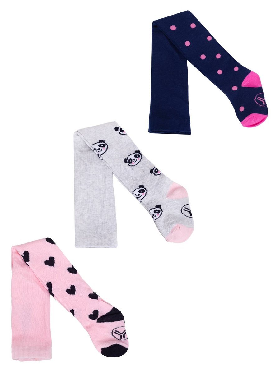 Rajstopy Dziewczęce Bawełniane We Wzory 3Pak 68-74 Yoclub